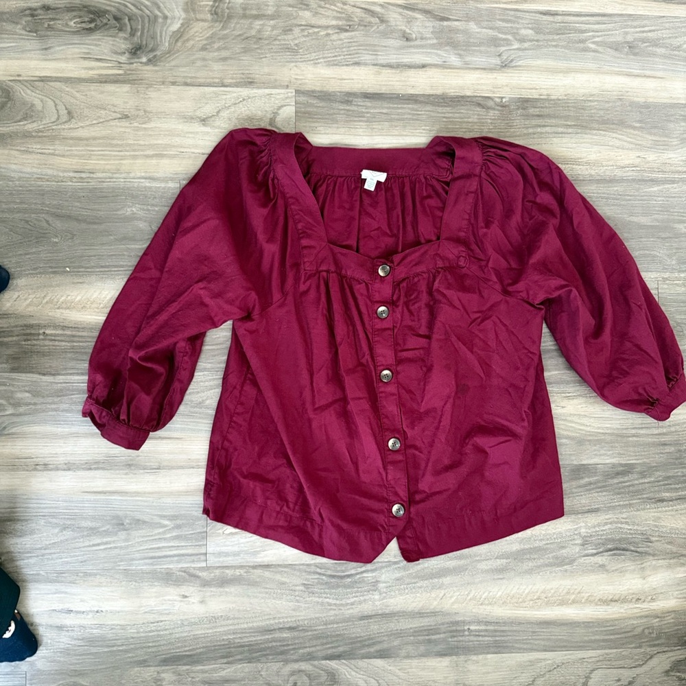 St. John's Bay Rich Burgundy Blouse